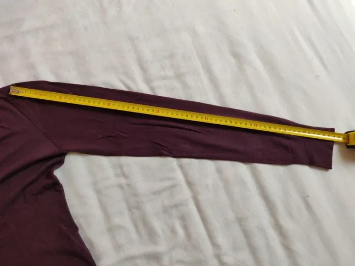 Pull fin léger col V prune H&M taille 40 - photo numéro 9