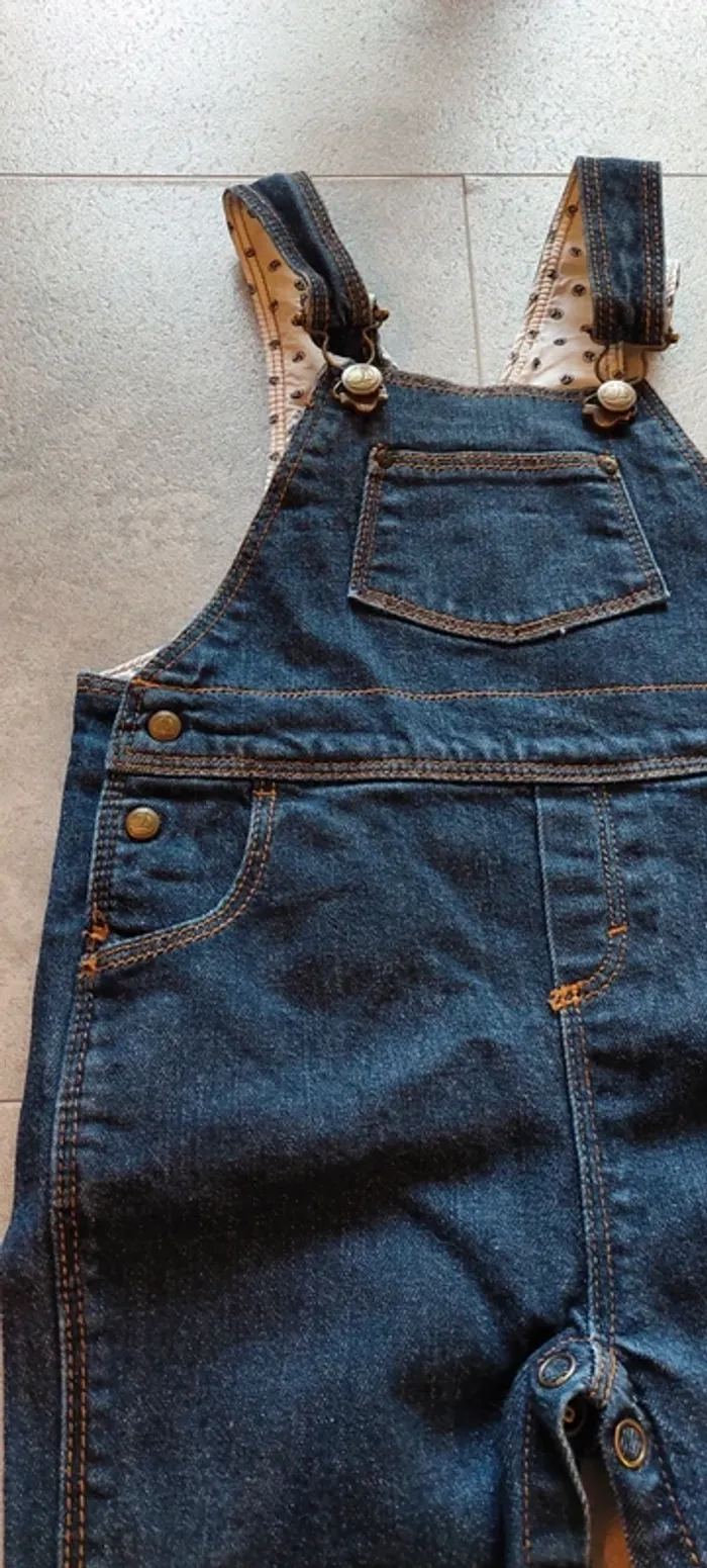 Salopette jean petit bateau 12 mois - photo numéro 6