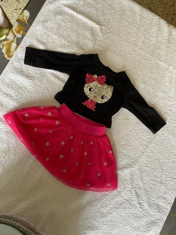 T3mois ensemble haut ML + jupe tulle