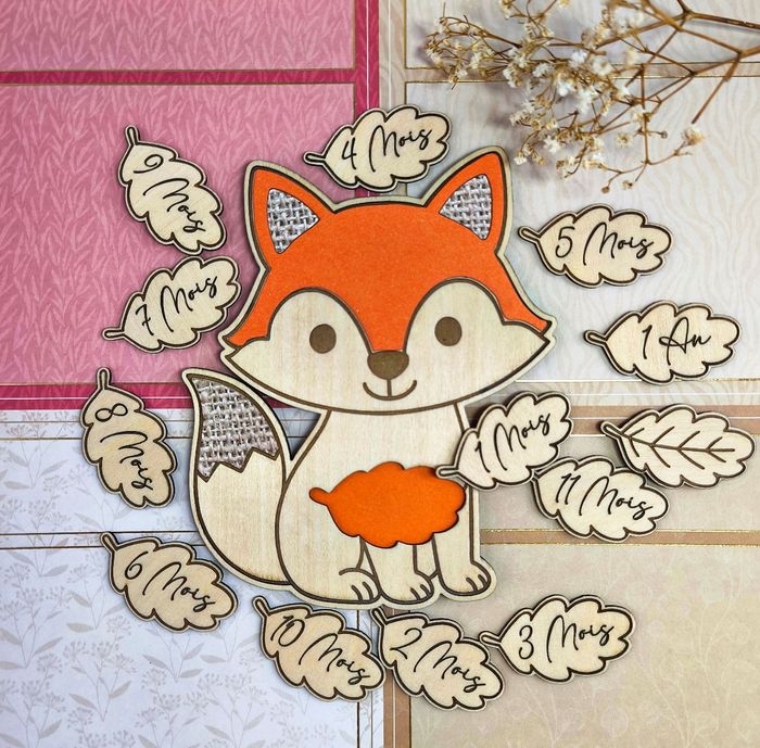 Jolie carte étapes Renard 🦊 en bois - photo numéro 2