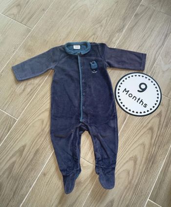 Pyjama velour une pièce tape à l’œil 9 mois