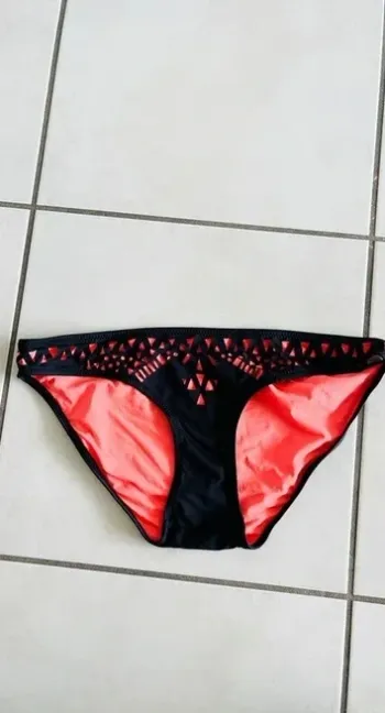 Culotte de bain noir et orange Mim