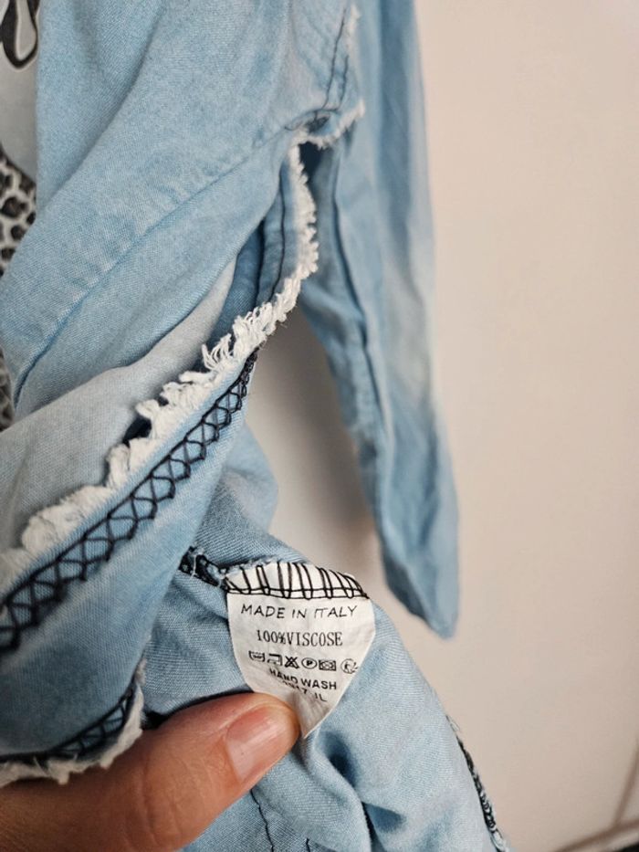 Veste longue en jean fin T.46/48 - photo numéro 5