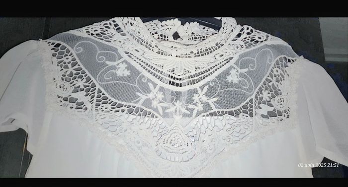 Tunique / Robe fluide col brodé – Taille 46 – Légère & élégante - photo numéro 3