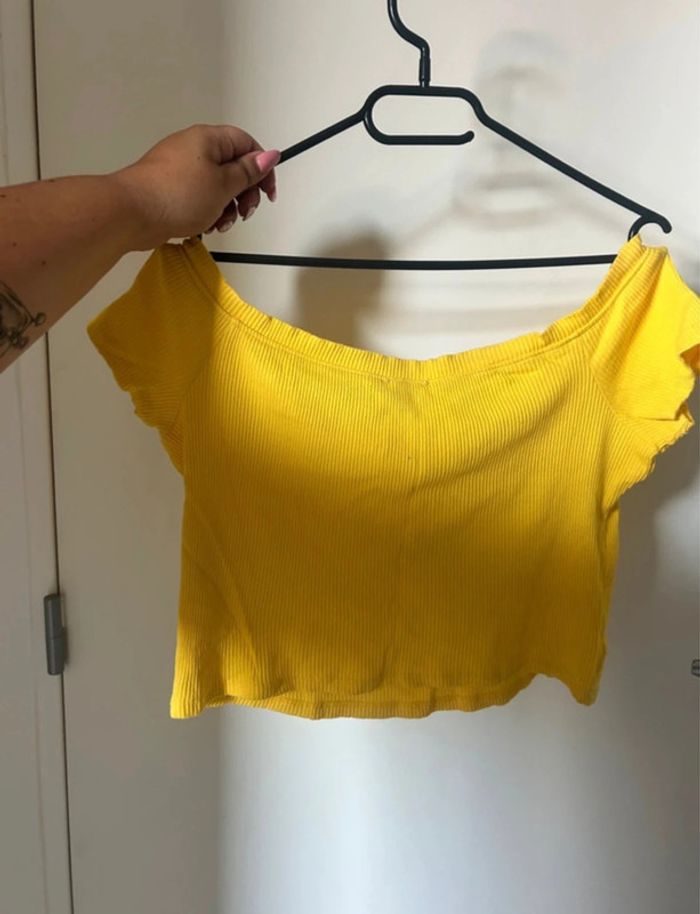 Crop top jaune taille L - photo numéro 3