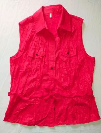 Haut rouge à motifs sans manches, T42 XL·Très bon état·steilmann