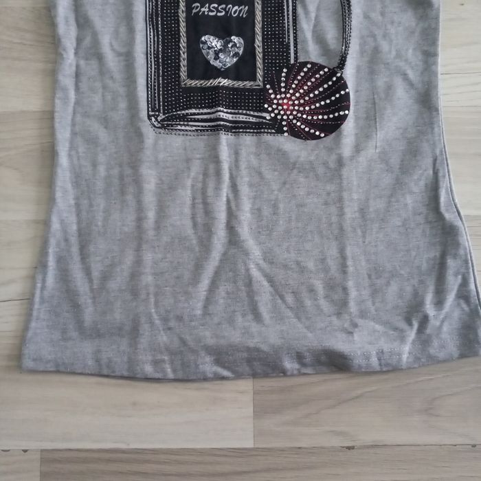 Pull femme gris à motif My Pink Tee taille L - photo numéro 5