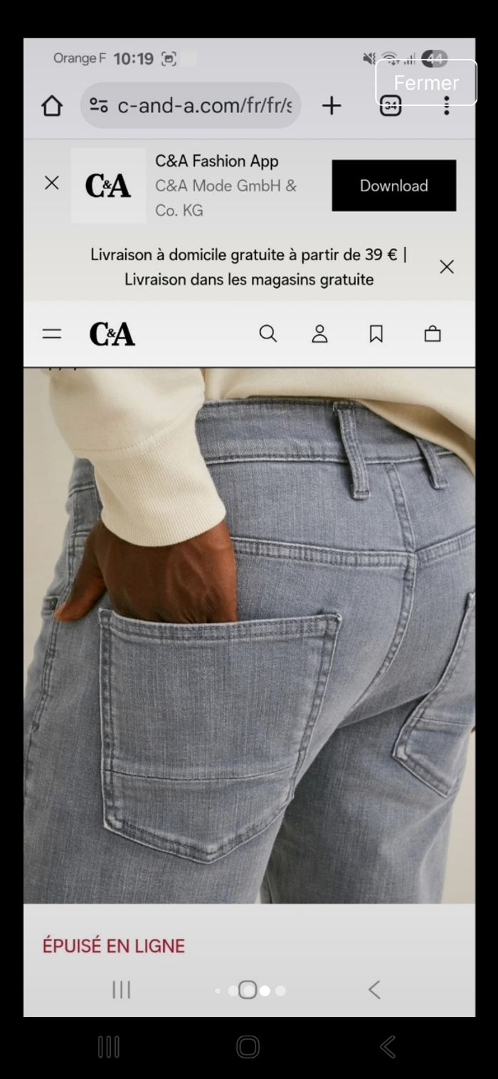 Jeans slim homme C&A 38 neuf - photo numéro 7