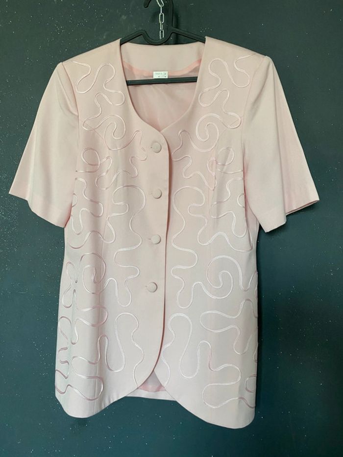 Veste longue brodée rôle pâle année 90 - photo numéro 8