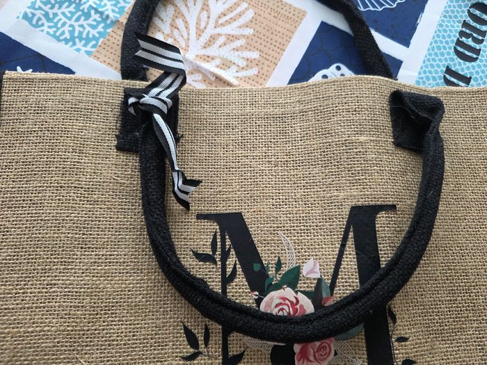 GRAND SAC FOURRE TOUT LETTRE M FLEURIES 🌸 NEUF - photo numéro 4