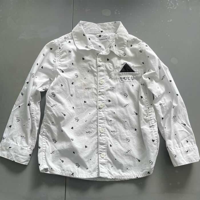 Belle chemise garçon T 3 ans Lulu Castagnette blanc - photo numéro 3