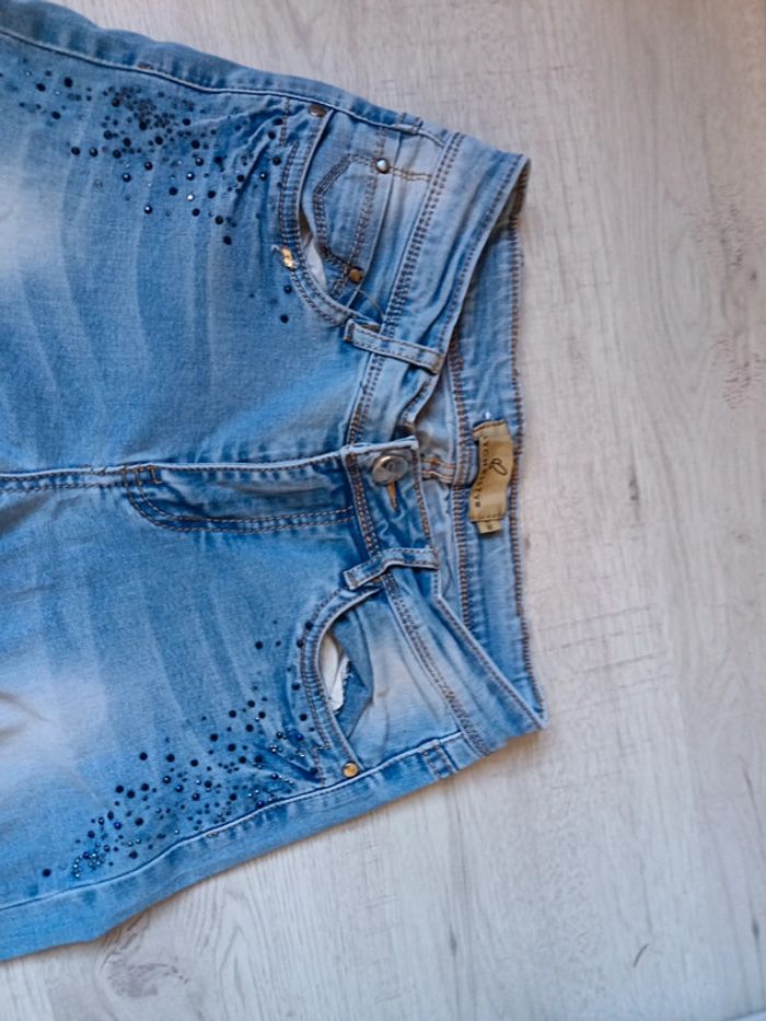 Jeans 36 S femme pantalon mychristy tbe perles strass - photo numéro 6