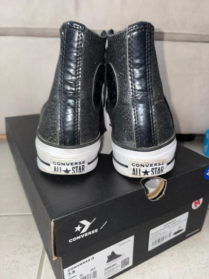 Converse plate-forme noire pailletées - photo numéro 2