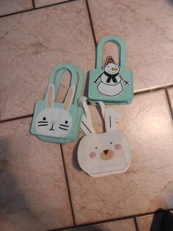 Lot de 3 petites paniers en feutrine pâques, Noël