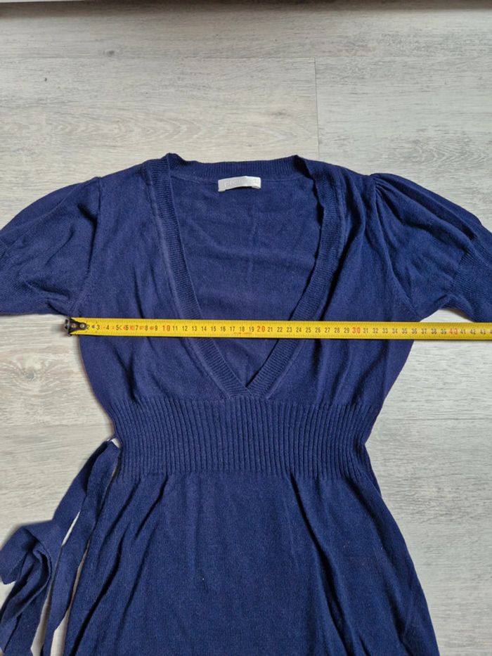 Pull fin col V promod bleu étiquette de taille coupée mais convient à un XS - photo numéro 3