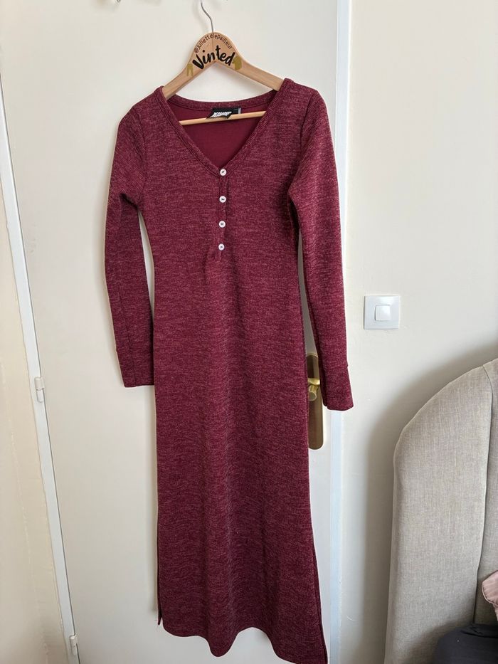 Robe longue bordeaux Reclaimed Vintage – Taille S – Très bon état