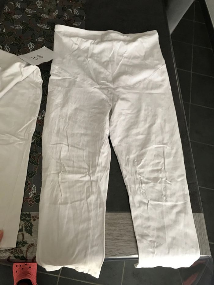 Lot 2 pantacourts leggings blanc - photo numéro 4