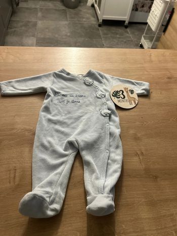 Pyjama bleu ciel tête d’ours