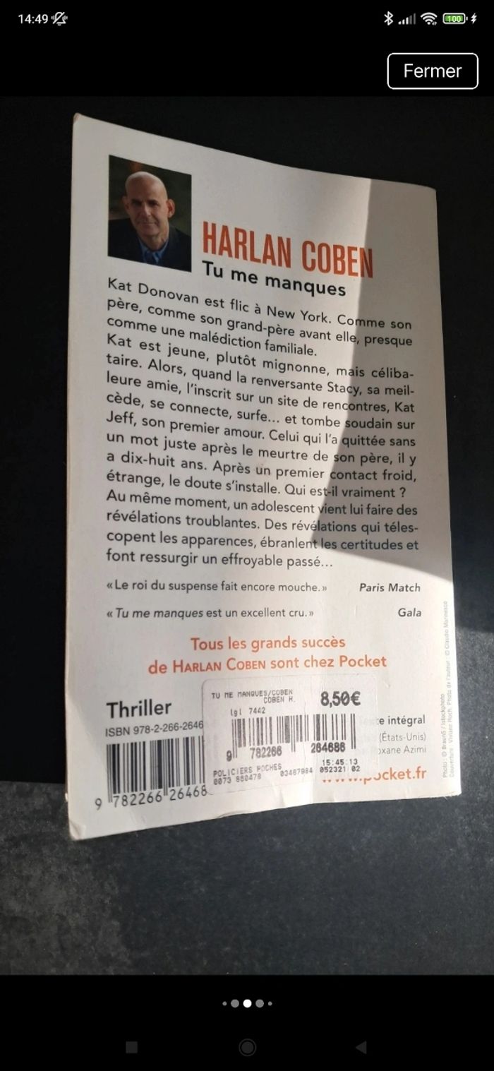 Lot ou à l'unité de livre Harlan Coben - photo numéro 5