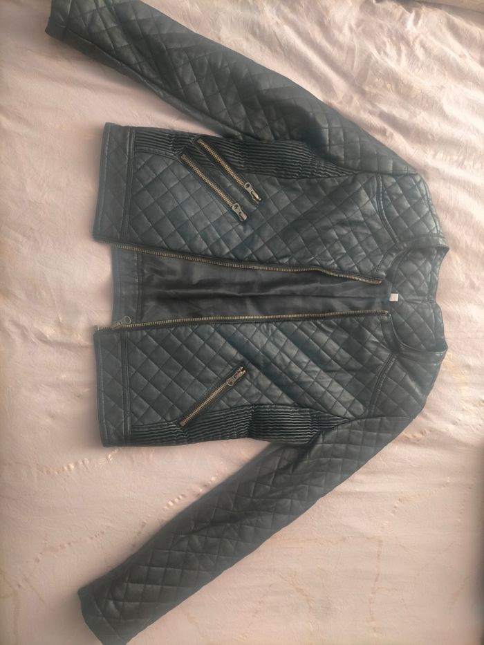 Veste simili cuir noire