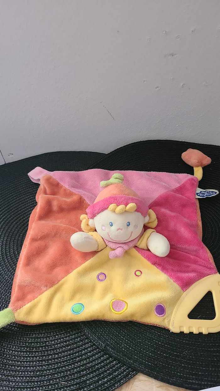 Doudou plat MOTS D'ENFANTS fille rose