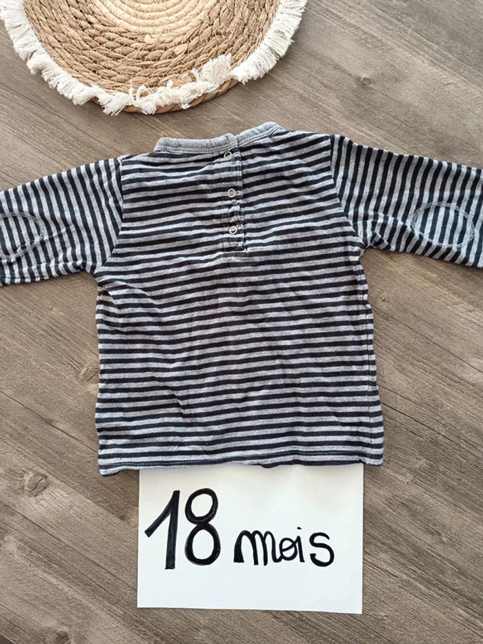 🌞 t-shirt fin manche longue kitchoun 18 mois - photo numéro 3