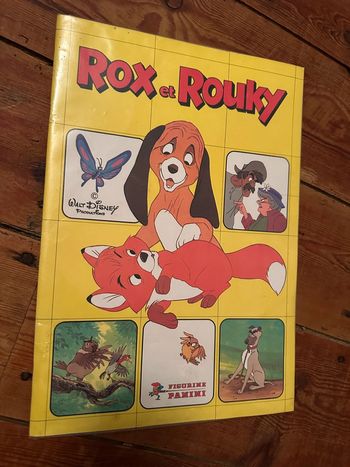 Grand album figurines Panini complet Walt Disney productions Rox et Rouky livre vignettes