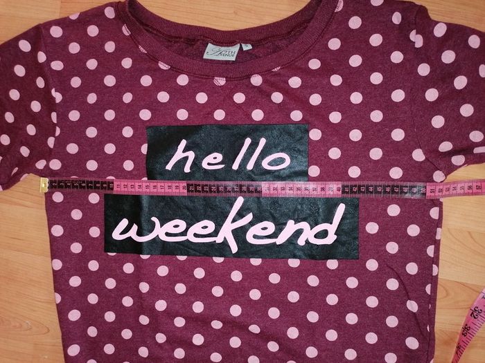Haut de pyjama bordeaux Hello week-end S (36 et 38 - photo numéro 4