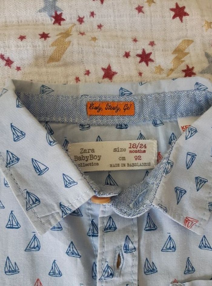 Chemise MC Baby Zara boy 18-24 mois 92cm - photo numéro 3