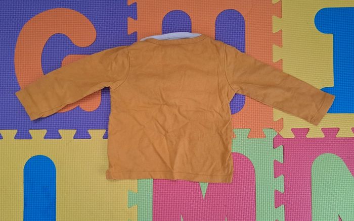 T-shirt polo manches longues moutarde renard, mes petits cailloux, taille 12 mois (74 cm) - photo numéro 2