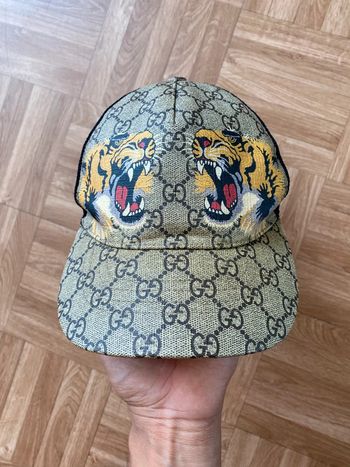Casquette authentique en toile beige Gucci