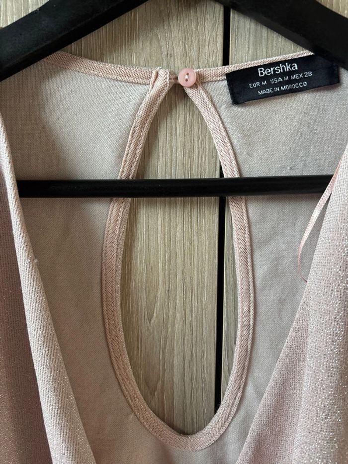 Blouse crop top pailleté cache cœur Bershka - photo numéro 5