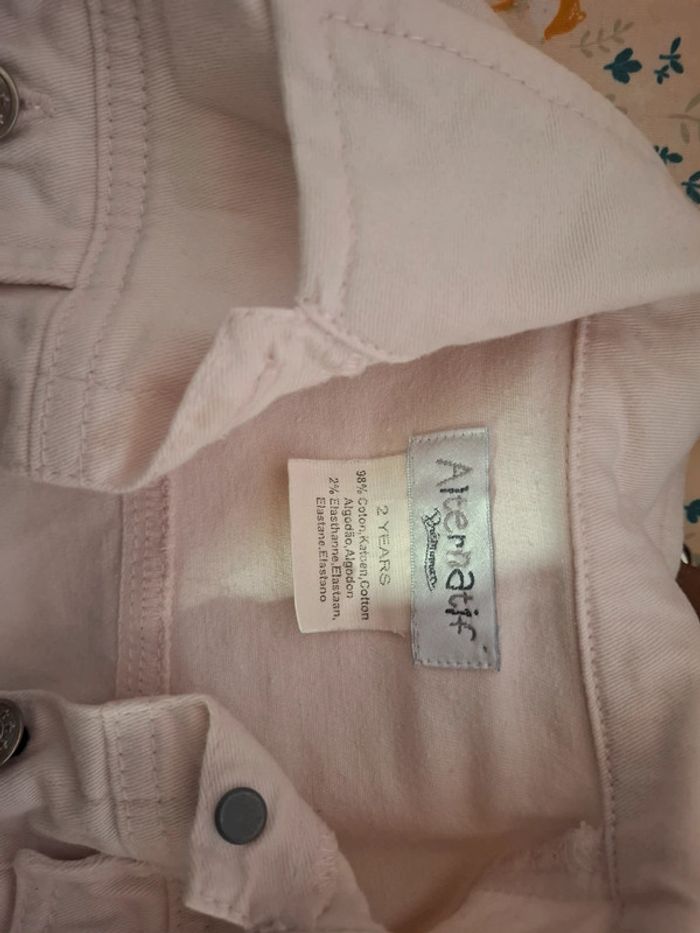 Veste en jeans rose claire 2 ans enfant - photo numéro 2