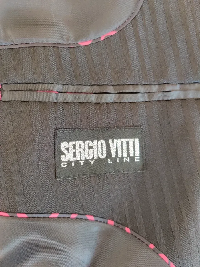 Veste rayée noire Sergio Vitti taille 50 - photo numéro 2