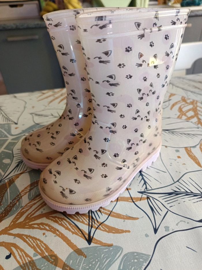 Bottes motif chat rose taille 24 - photo numéro 2