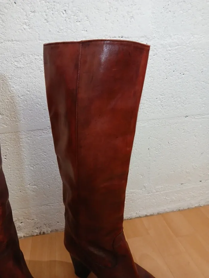 👢 Bottes Jonak bordeaux grenat – Pointure 39 – Bon état - photo numéro 8