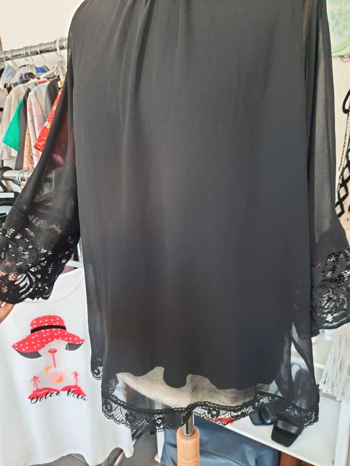 Blouse noire avec dentelle 40 ORSAY # lora11femme40 - photo numéro 2