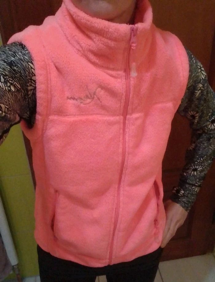 Veste sans manches rose fluo Nirvana - photo numéro 2