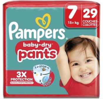 3 paquets de couches Pampers taille 7 pants
