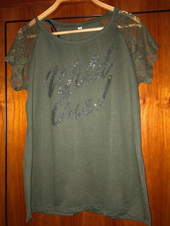 T-shirt kaki dentelle 38