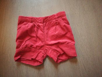 Short velours côtelé framboise rose