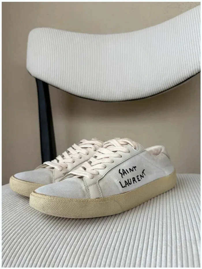 Baskets Saint Laurent blanches 38 bon état - photo numéro 2