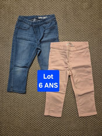 Lot de 2 pantacourts slim - fille - 6/7 ans