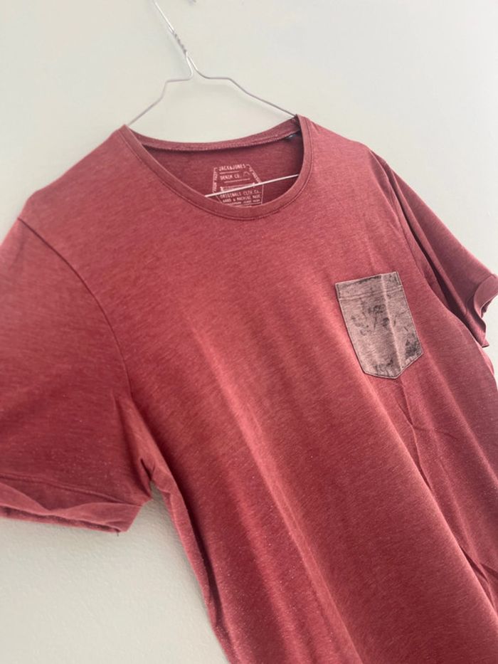 Tee shirt bordeaux jack and jones - photo numéro 2