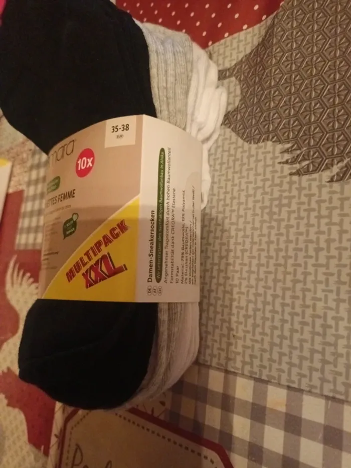 Pack xxl socquettes femme ou homme taille 35 38 - photo numéro 2
