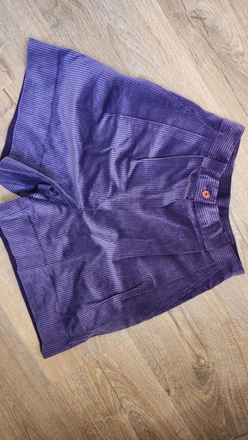 Short velours côtelé violet
