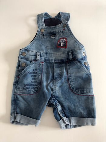 Salopette short bébé en jeans 6M