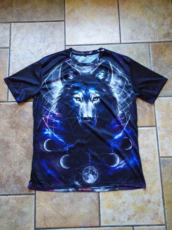 T-shirt imprimé loup recto-verso