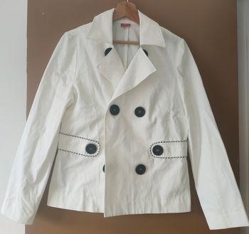 Veste blanche Trench coat pour le printemps 