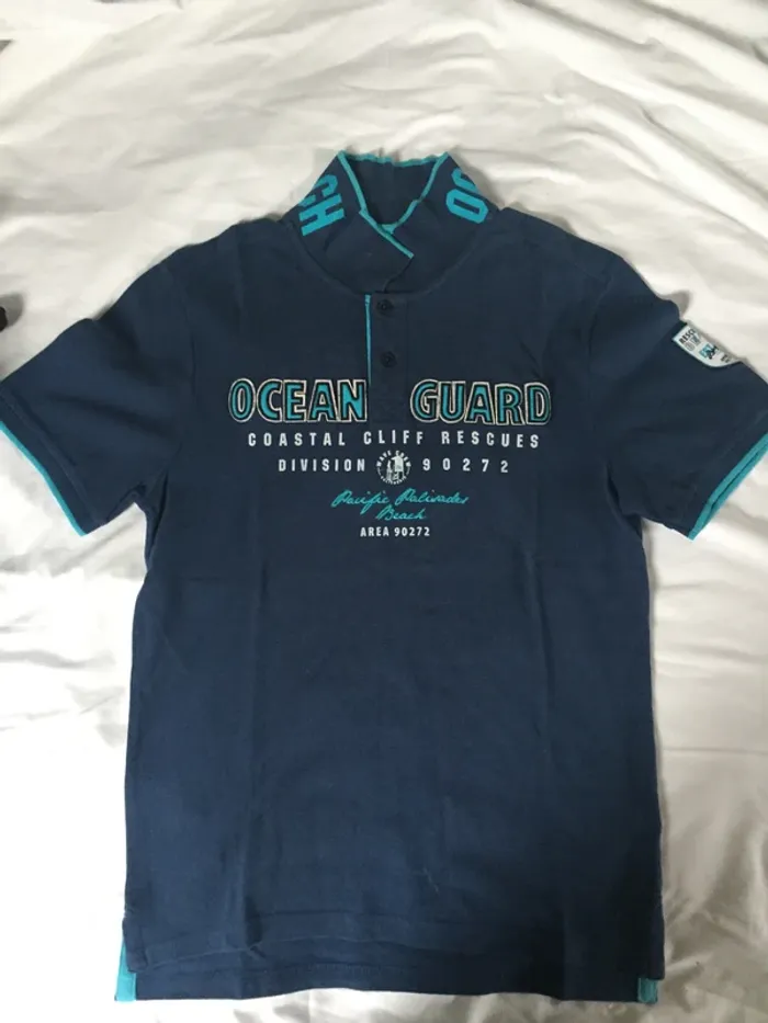 Polo bleu homme